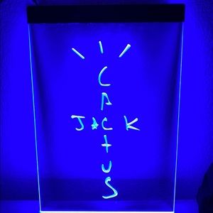 CACTUS JACK LED NEON BLUE LIGHT SIGN 8x12